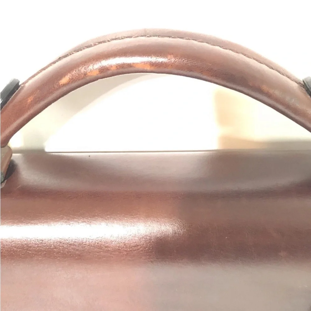 Gianni Conti Vera Pelle Genuine Leather Briefcase Messenger Bag With Key